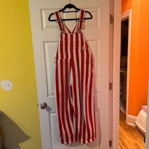Big Bud Press Red and White Striped Overalls